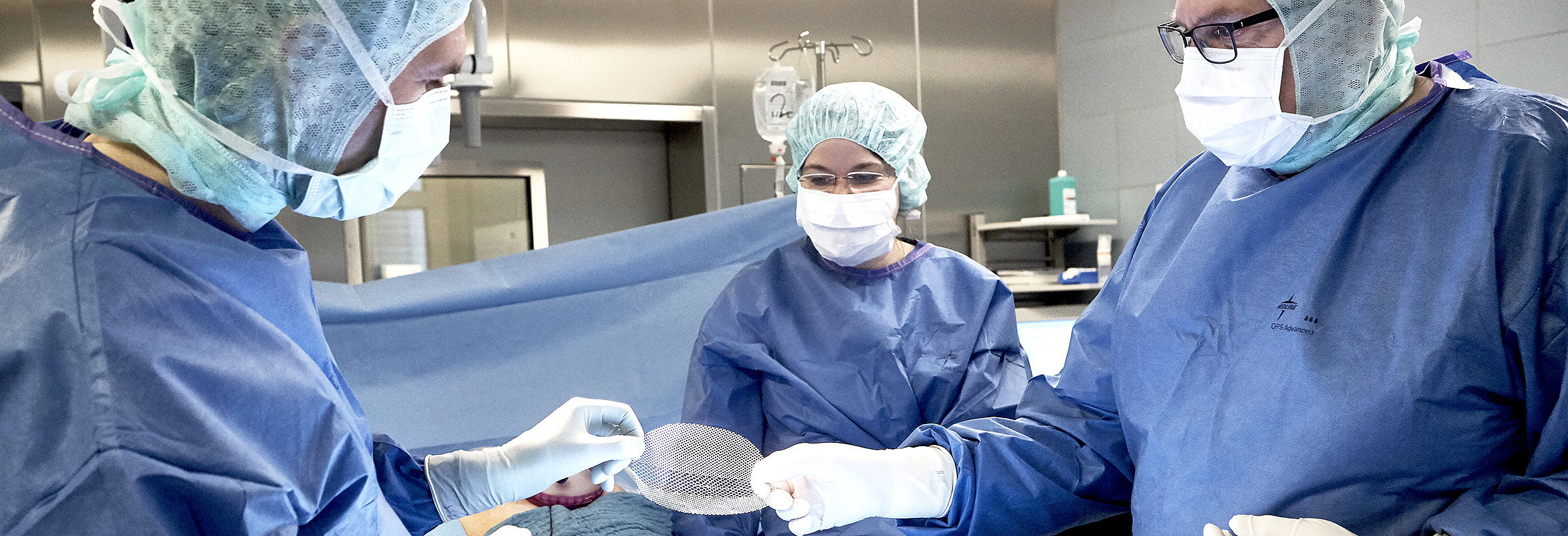 Mitarbeitende der Klinik für Allgemein- und Gefäßchirurgie in Kusel im OP